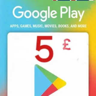 Google Play E-Gift Card 5 £ Only UK