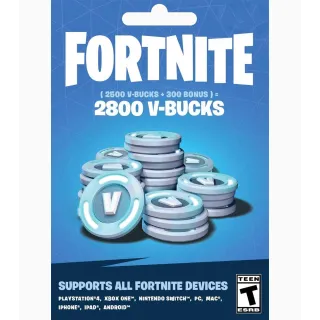 2800 vbuck card  epic card