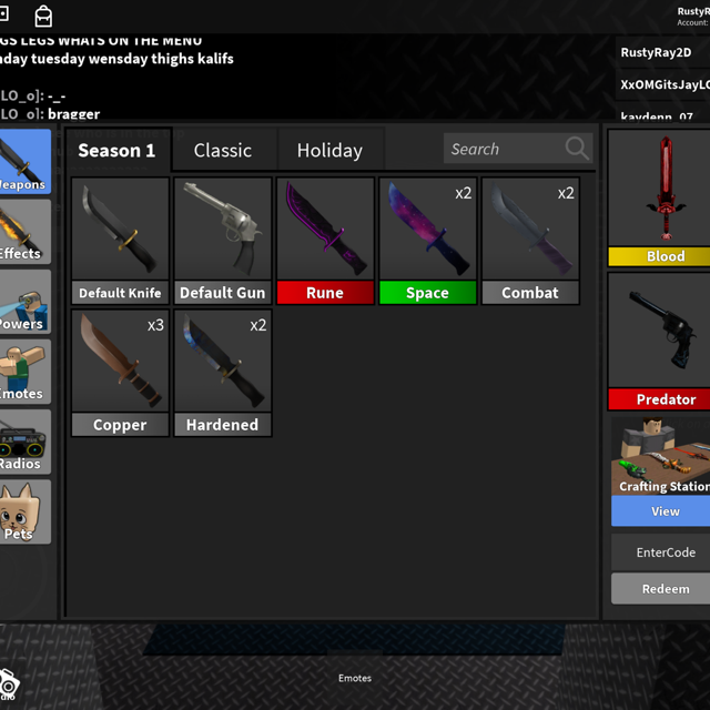 Other Murder Mystery 2 In Game Items Gameflip - murder mystery roblox crafting