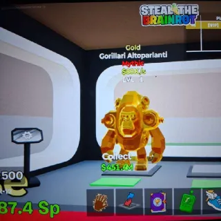 Gold Gorillari Altoparlanti Steal The Brainrot Fortnite