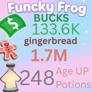 1.7M ginger bread 133.6k bucks 248 age up