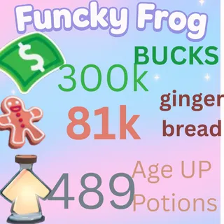 81k,GINGERBREAD , 300k bucks,  489 ageup portions. ADOPT ME , AGEUP AND BUCKS