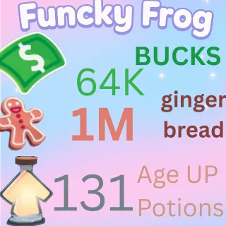 1M ,GINGERBREAD , 64 k bucks,  131 ageup portions. ADOPT ME , AGEUP AND BUCKS