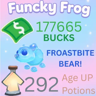 177665 buck,  292 ageup portions. 1X Frostbite Bear