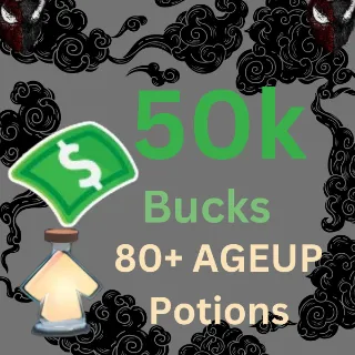 50k BUCKS / 70+AGEUP POTIONS- Adopt Me