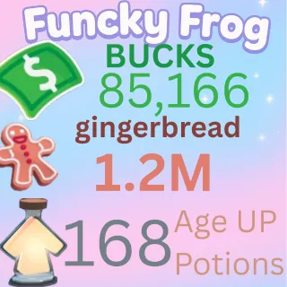 1.2M ginger bread 85,166k bucks 168age up