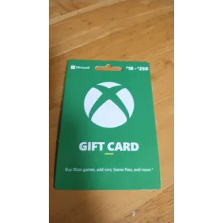 $250.00 USD Xbox Gift Card