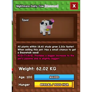 NIGHTMARE DAIRY COW MAXED