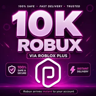 10k Clean Robux via roblox plus (10000 Robux)