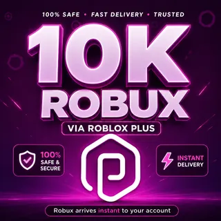 10k Clean Robux via roblox plus (10000 Robux)