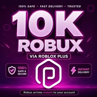 10k Clean Robux via roblox plus (10000 Robux)