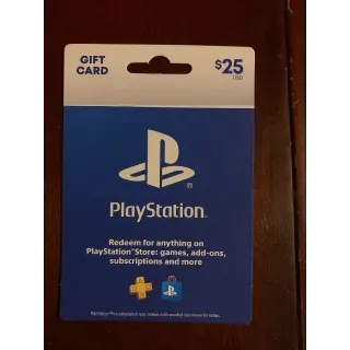 $25.00 USD PlayStation Store