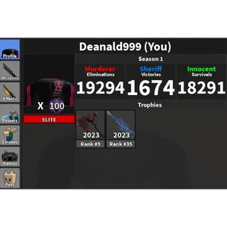 MM2 Trophy Account