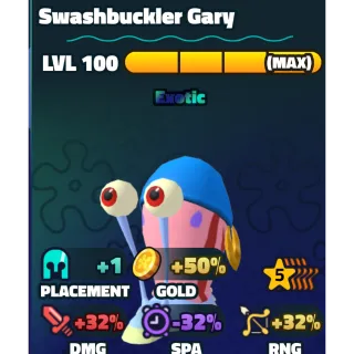 5 Star Swashbuckler Gary max | SpongeBob Tower Defense