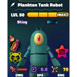Gold Serial Shiny Plankton Tank Robot NC PP MAX | SpongeBob Tower Defense
