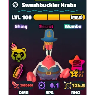 5 Star SW Swashbuckler Krabs NC PP MAX | SpongeBob Tower Defense