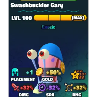 5S MAX Swashbuckler Gary | SpongeBob Tower Defense
