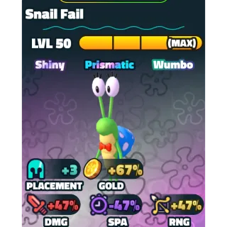 SW Snail Fail MAX Gold Serial | SpongeBob Tower Defense