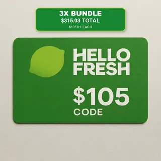 3x $105 USD HelloFresh Gift Card (3 Codes X $105 USD) AUTO DELIVERY