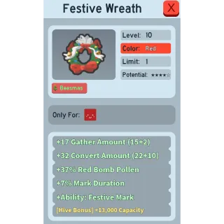 Festive Wreath Bee Swarm Simulator