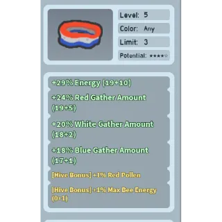 24% rga 1% rp sweatband bee swarm