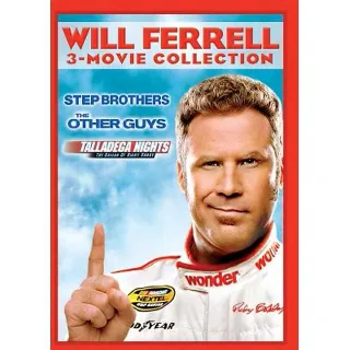 Will Ferrell 3-Movie Collection Talladega Nights/Step Brothers/The Other GUYS Digital SD Code.