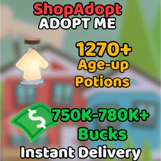 ✅ADOPT ME] - 750K+ BUCKS + 1270+ AGE-UP POTIONS ACCOUNT