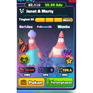 CLEAN Shiny Wumbo Janet & Marty 1 Star 