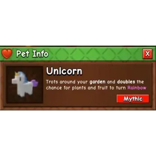 UNICORN PET | GROW A GARDEN 2