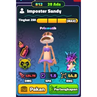 Superstar Imposter Sandy NC HDS SERIAL #12|SPONGEBOB TOWER DEFENSE