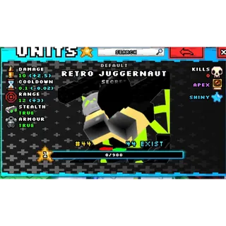 (FAST DELIVERY) SHINY RETRO JUGGERNAUT APEX | NOOB TOWER DEFENSE