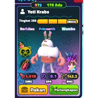 Superstar SW Yeti Krabs NC HDS  Rainbow Serial | SPONGEBOB TOWER DEFENSE