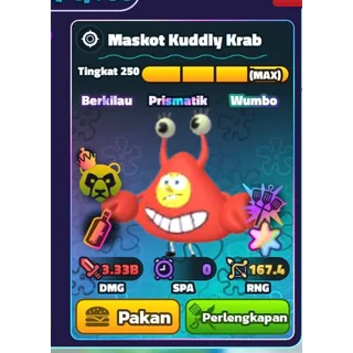 SUPERSTAR SW Kuddly Krab Mascot RAINBOW SERIAL - Spongebob Tower Defense