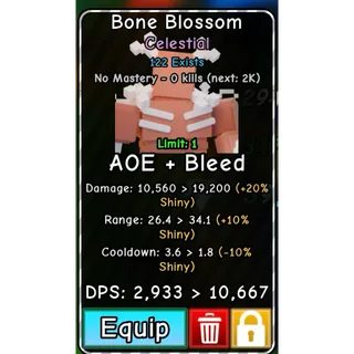 SHINY BONE BLOSSOM CELESTIAL 2 exist | SLOP TOWER DEFENSE