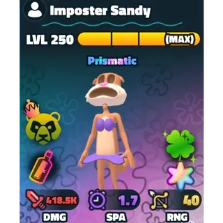 Superstar Imposter Sandy NC HDS SERIAL #13 |SPONGEBOB TOWER DEFENSE