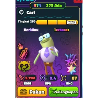 SHINY SS CARL serial rainbow #71 NON DUPE SpongeBob tower defense