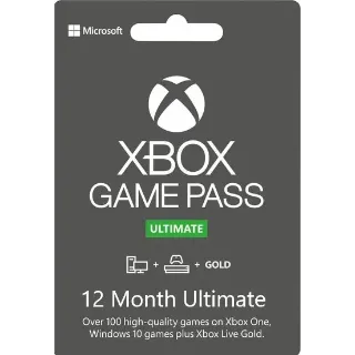 Xbox Game Pass Ultimate 12-month (GLOBAL REGION FREE)