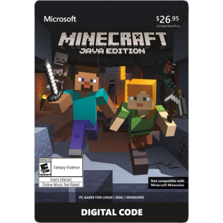 Minecraft Java Edition Gift Card, Prepaid code