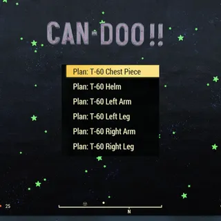 T-60 Power Armor Plans Limbs & Torso