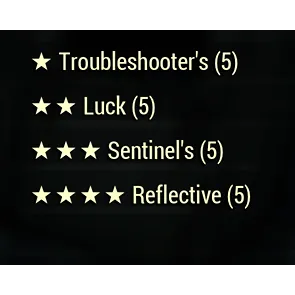 Troubleshooter, Luck, Sentinel, Refl