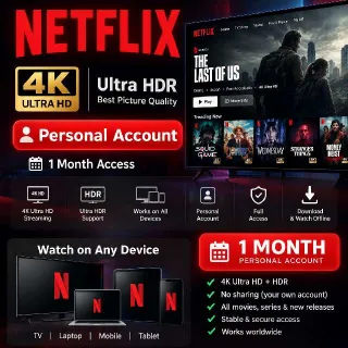 Netflix 4k UltraHDR 1 Month Personal Account