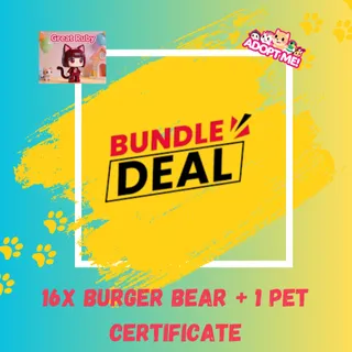 Bundle: 16x Burger Bear + 1 Pet Certificate