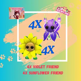 4X VIOLET FRIEND + 4X SUNFLOWER FRIEND