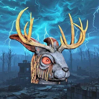 glowing jackalope mask