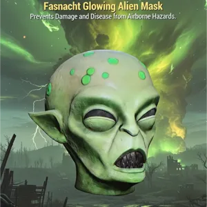 glowing alien mask