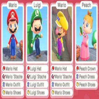 Mario Series Outfit Set Bundle