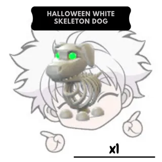 M Halloween White Skeleton Dog | AM