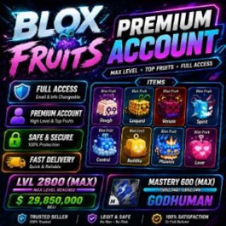 Max Level | OP ACCOUNT| MULTIPLE MYTHICS | Godhuman