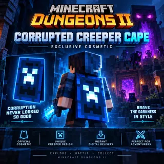 MINECRAFT DUNGEONS II - Corrupted Creeper Cape ⚡️𝐅𝐀𝐒𝐓 𝐃𝐄𝐋𝐈𝐕𝐄𝐑𝐘⚡️[GLOBAL] 