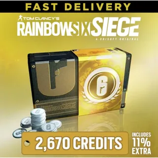 TOM CLANCY'S RAINBOW SIX SIEGE: 2670 (2400 + 270 bonus) R6 CREDITS ⚡️⚡️ GLOBAL KEY ⚡️⚡️